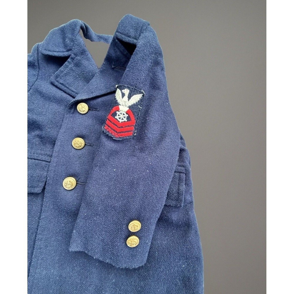 VINTAGE 1960's Fieldstone Double Breasted Wool Coat JFK Jr US Navy Boys Size 2 - Picture 4 of 12
